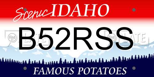 B52RSS Idaho License Plate