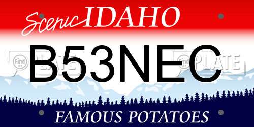 B53NEC Idaho License Plate