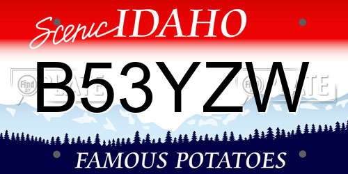 B53YZW Idaho License Plate