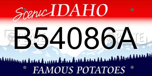 B54086A Idaho License Plate