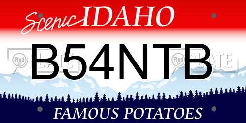 B54NTB Idaho License Plate