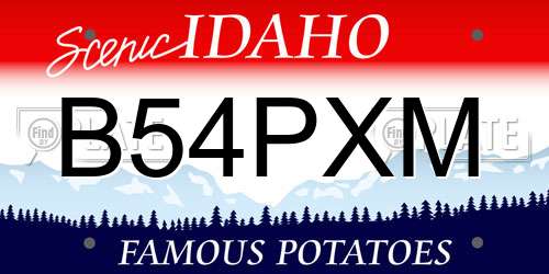 B54PXM Idaho License Plate