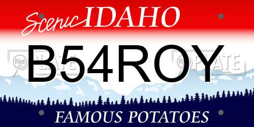 B54ROY Idaho License Plate