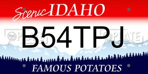 B54TPJ Idaho License Plate