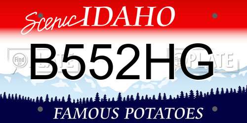 B552HG Idaho License Plate