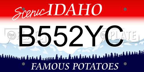 B552YC Idaho License Plate