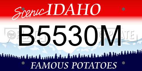 B5530M Idaho License Plate
