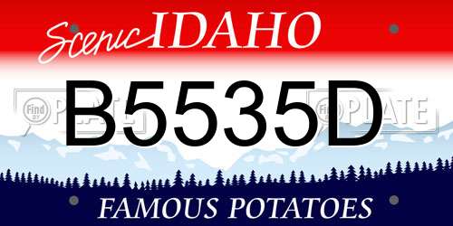B5535D Idaho License Plate