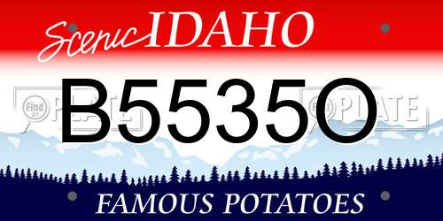 B5535O Idaho License Plate