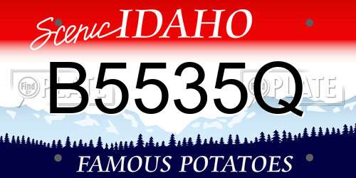 B5535Q Idaho License Plate