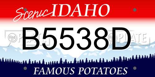 B5538D Idaho License Plate