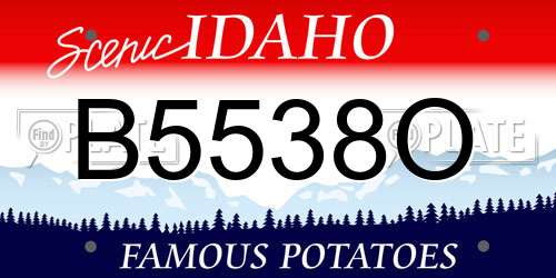 B5538O Idaho License Plate