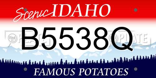 B5538Q Idaho License Plate