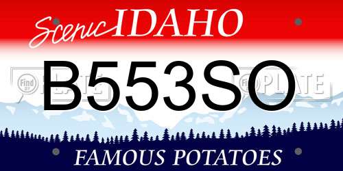 B553SO Idaho License Plate