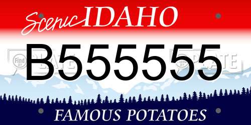 B555555 Idaho License Plate