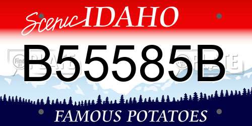 B55585B Idaho License Plate