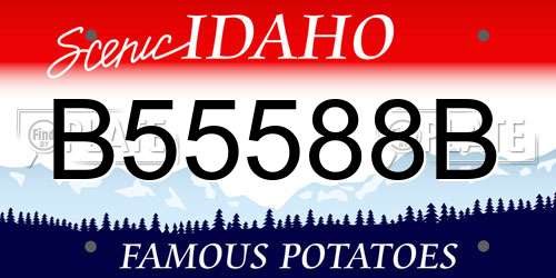 B55588B Idaho License Plate