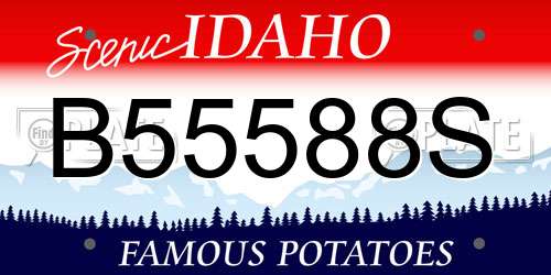 B55588S Idaho License Plate
