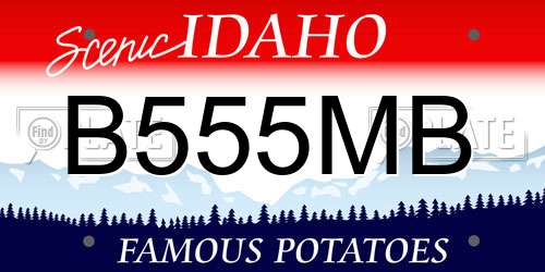 B555MB Idaho License Plate