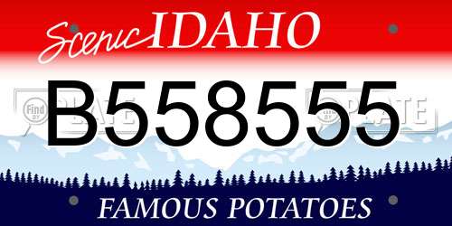 B558555 Idaho License Plate
