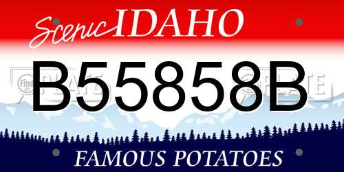 B55858B Idaho License Plate
