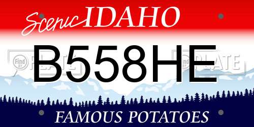 B558HE Idaho License Plate