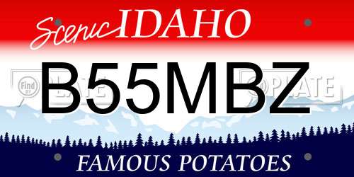 B55MBZ Idaho License Plate