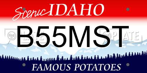 B55MST Idaho License Plate