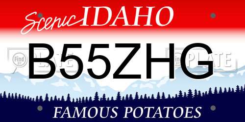 B55ZHG Idaho License Plate