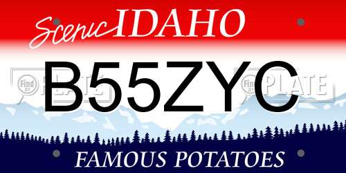 B55ZYC Idaho License Plate