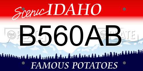 B560AB Idaho License Plate