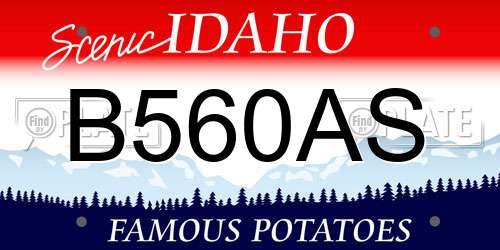 B560AS Idaho License Plate