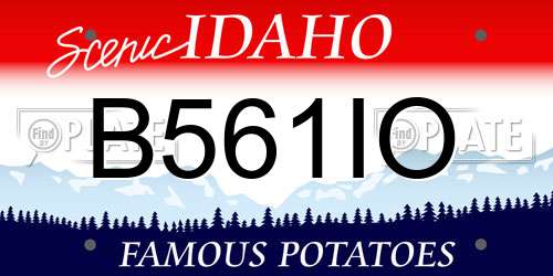 B561IO Idaho License Plate