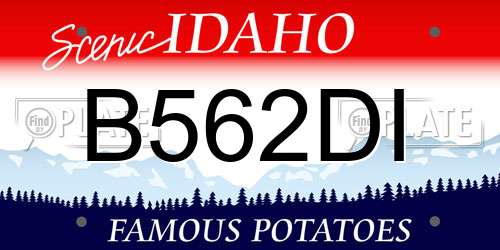 B562DI Idaho License Plate