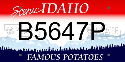 B5647P Idaho License Plate