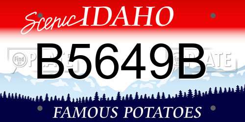 B5649B Idaho License Plate