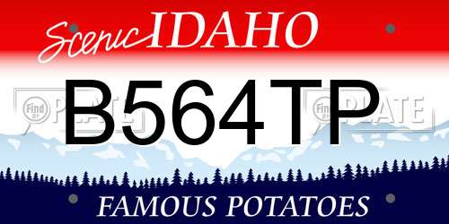 B564TP Idaho License Plate