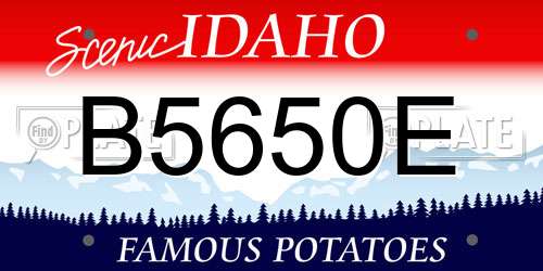 B5650E Idaho License Plate