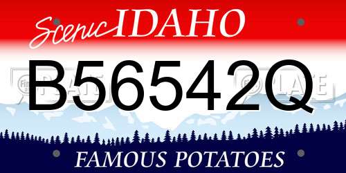 B56542Q Idaho License Plate