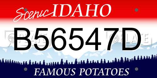 B56547D Idaho License Plate