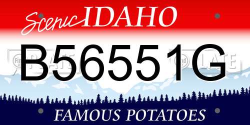 B56551G Idaho License Plate
