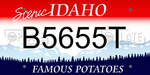 B5655T Idaho License Plate