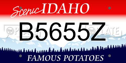 B5655Z Idaho License Plate