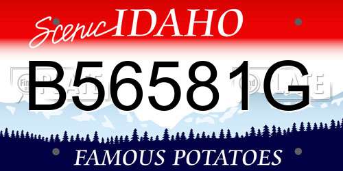 B56581G Idaho License Plate