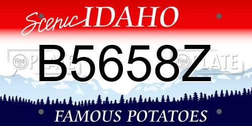 B5658Z Idaho License Plate
