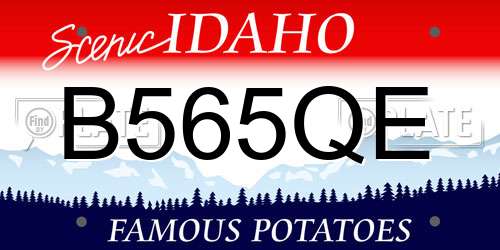 B565QE Idaho License Plate