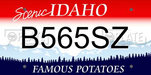 B565SZ Idaho License Plate