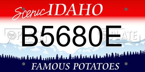 B5680E Idaho License Plate