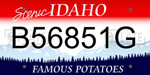 B56851G Idaho License Plate