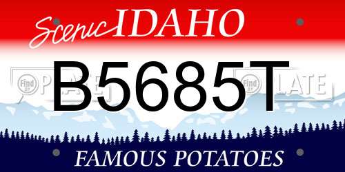 B5685T Idaho License Plate